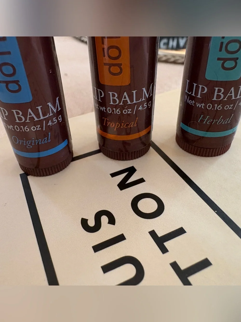 NWT 🤍doTERRA Lip Balm Trio —  Original(mint ), Tropical, Herbal
